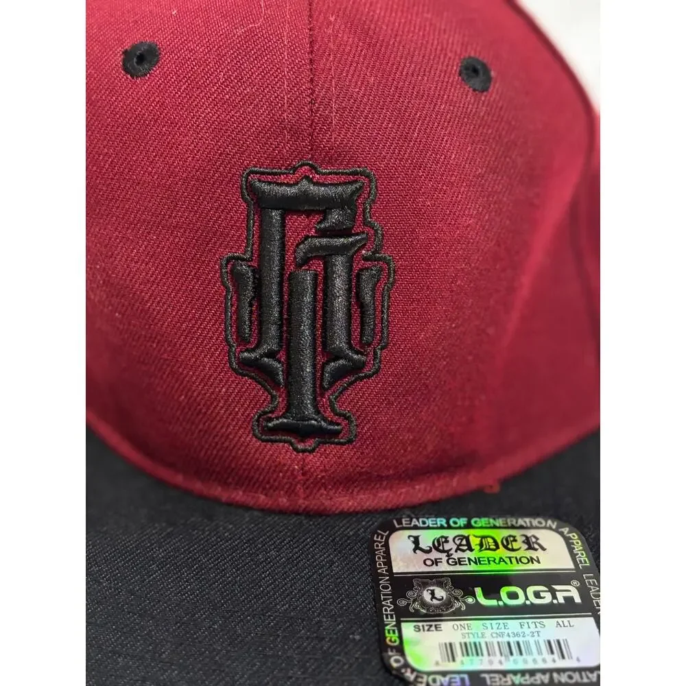 Leaders L.O.G.A. Mens‎ Trucker hat Cap Maroon New Grindtime Skater Snowboard y2k